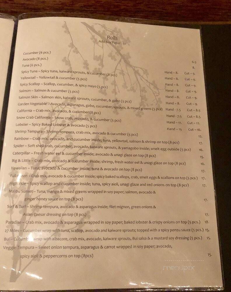 Bui Sushi - Malibu, CA menu_pic