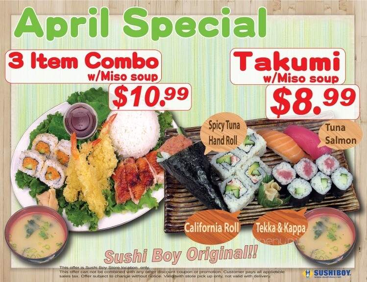 Sushi Boy - Torrance, CA menu_pic