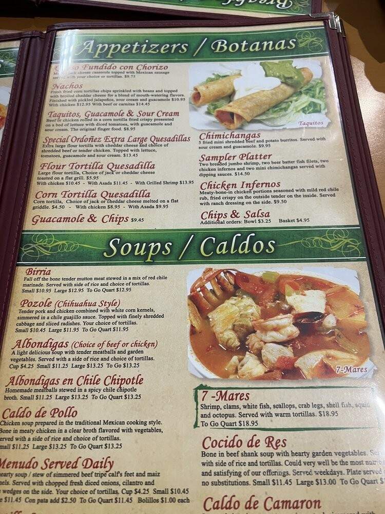 Ordonez Mexican Food - Montebello, CA menu_pic