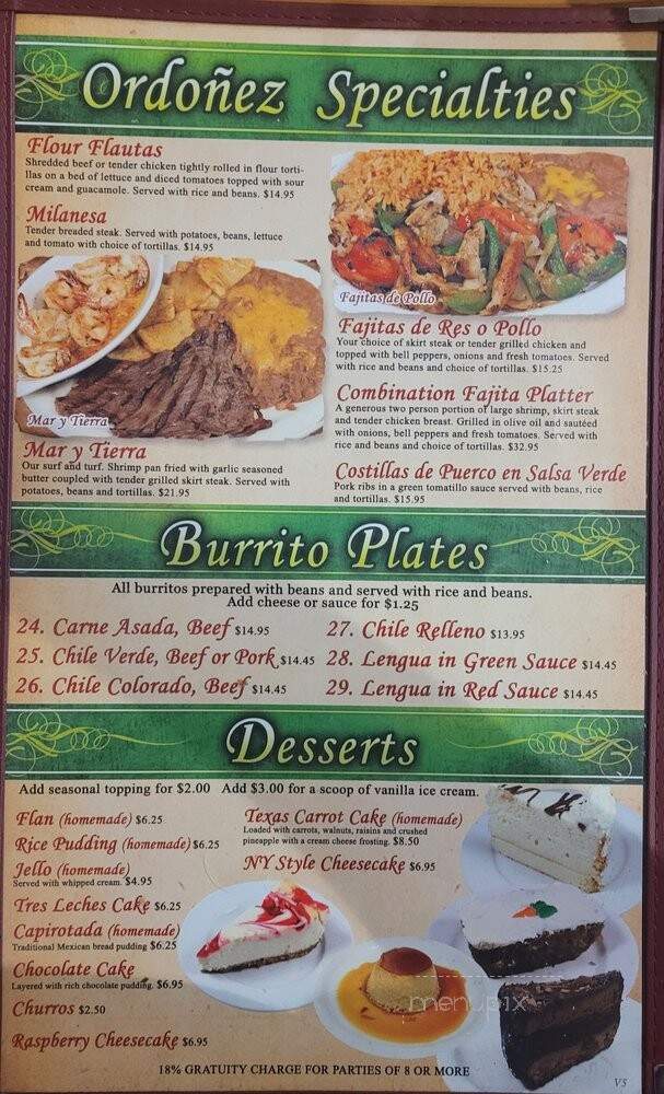 Ordonez Mexican Food - Montebello, CA menu_pic