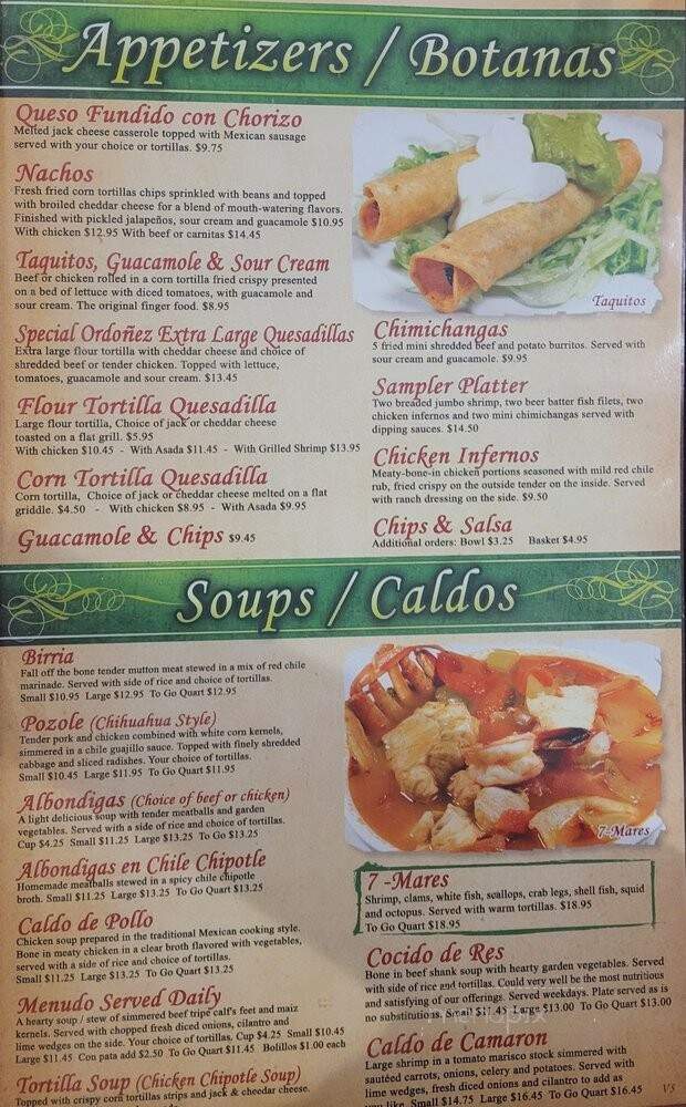 Ordonez Mexican Food - Montebello, CA menu_pic