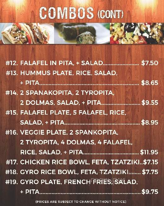 Greek Style Chicken - Fallbrook, CA menu_pic