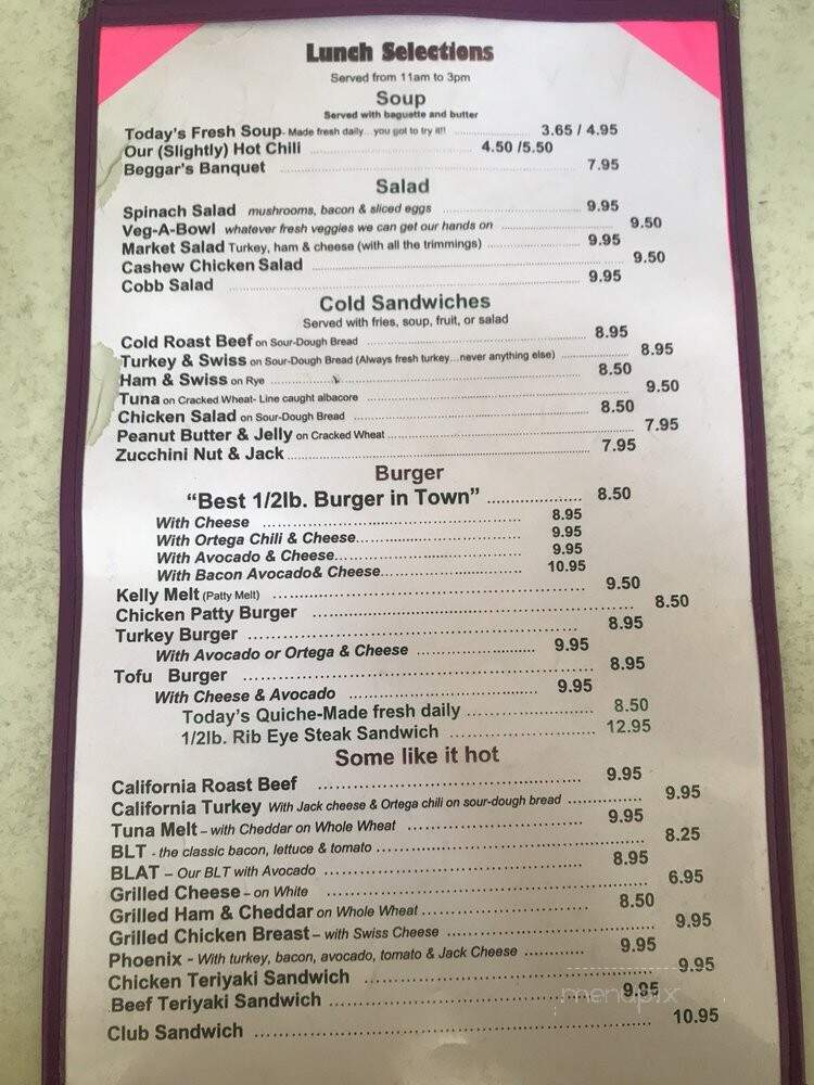Dudley's Oldtown - Salinas, CA menu_pic