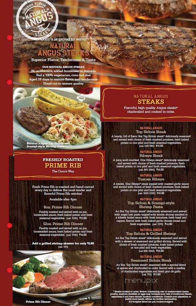 Coco's Bakery Restaurant - Redlands, CA menu_pic