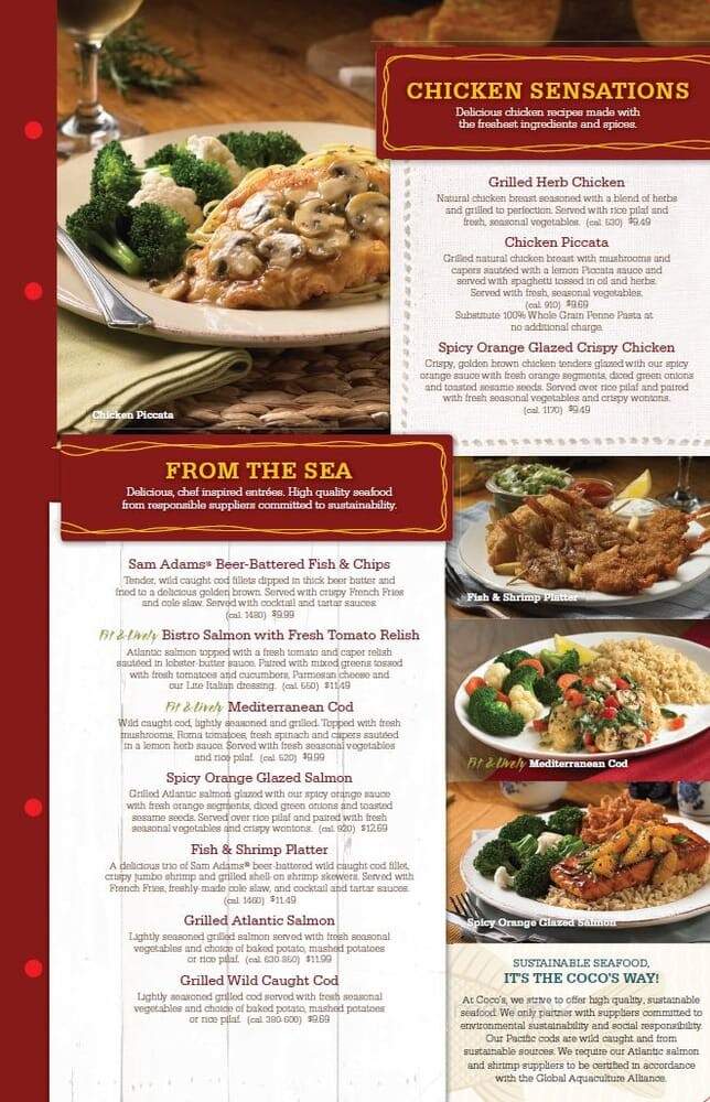 Coco's Bakery Restaurant - Redlands, CA menu_pic