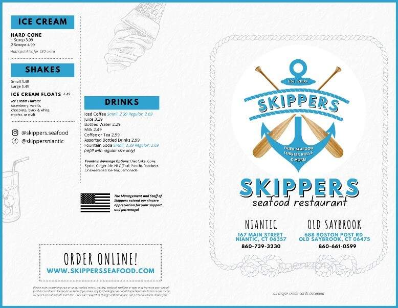 Skipper's Restaurant - Niantic, CT menu_pic