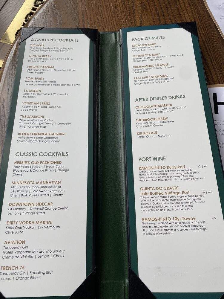 Herbie's On the Park - Saint Paul, MN menu_pic