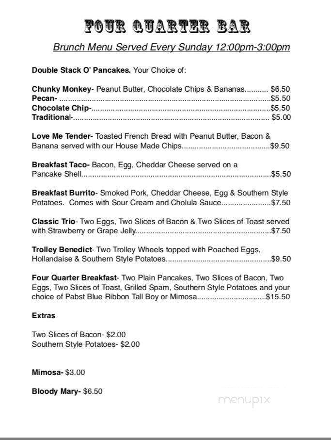 Four Quarter Bar - North Little Rock, AR menu_pic