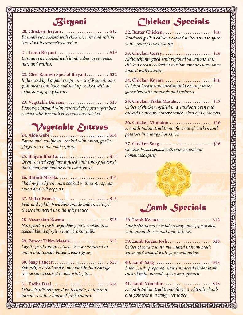 Namaste Grill - Stuart, FL menu_pic