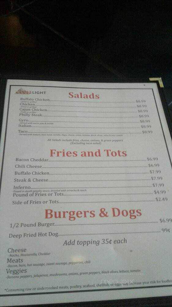 Jailhouse Saloon - Coraopolis, PA menu_pic