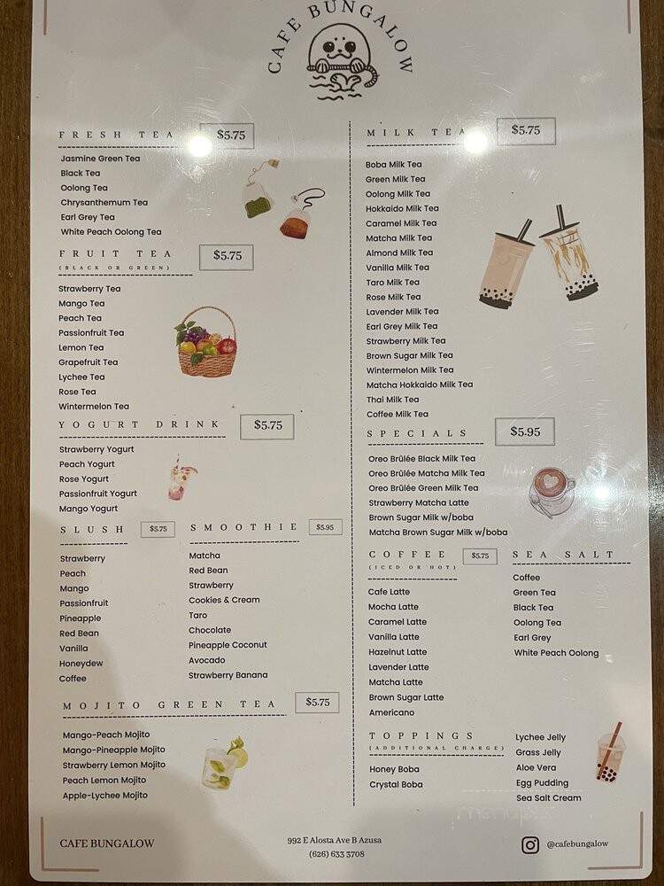 Cafe Bungalow by Bon Appetea - Azusa, CA menu_pic