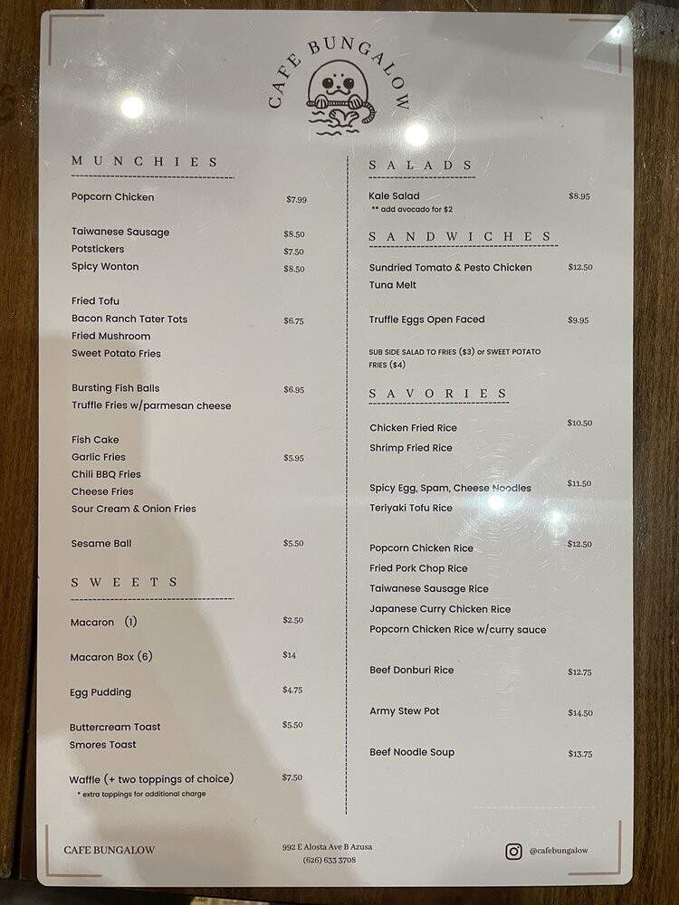 Cafe Bungalow by Bon Appetea - Azusa, CA menu_pic