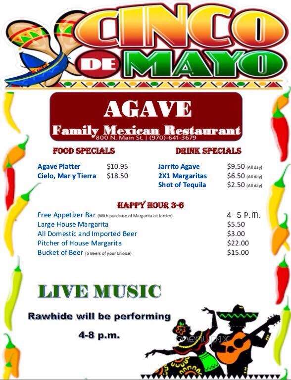 Agave Restaurant - Gunnison, CO menu_pic