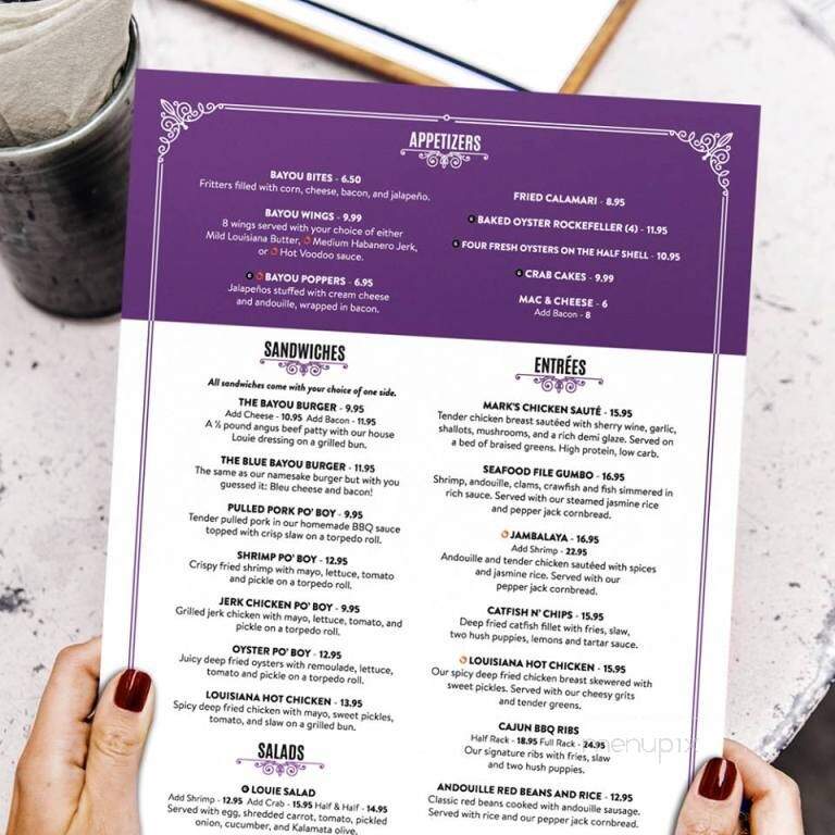 Bayou Bar and Grill - Modesto, CA menu_pic