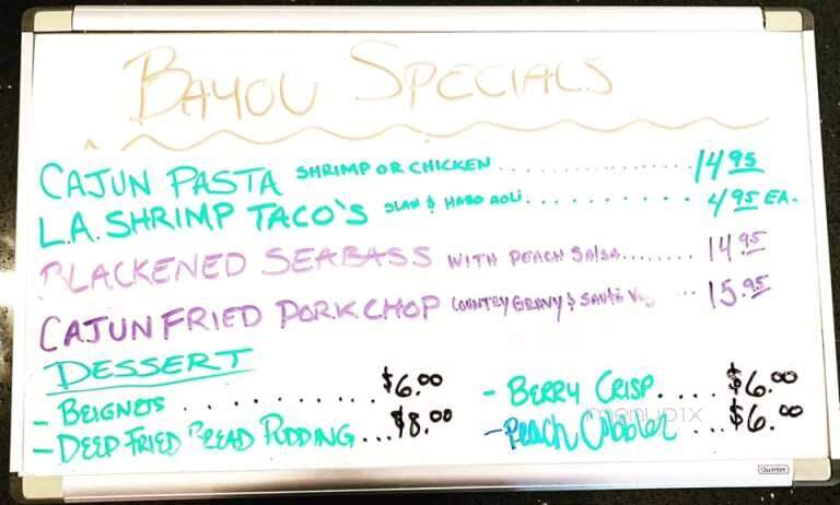 Bayou Bar and Grill - Modesto, CA menu_pic