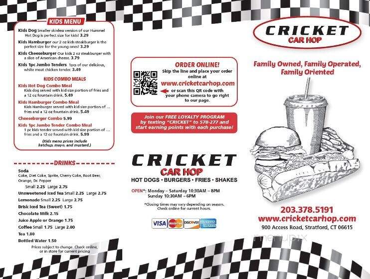 Cricket Car Hop - Stratford, CT menu_pic