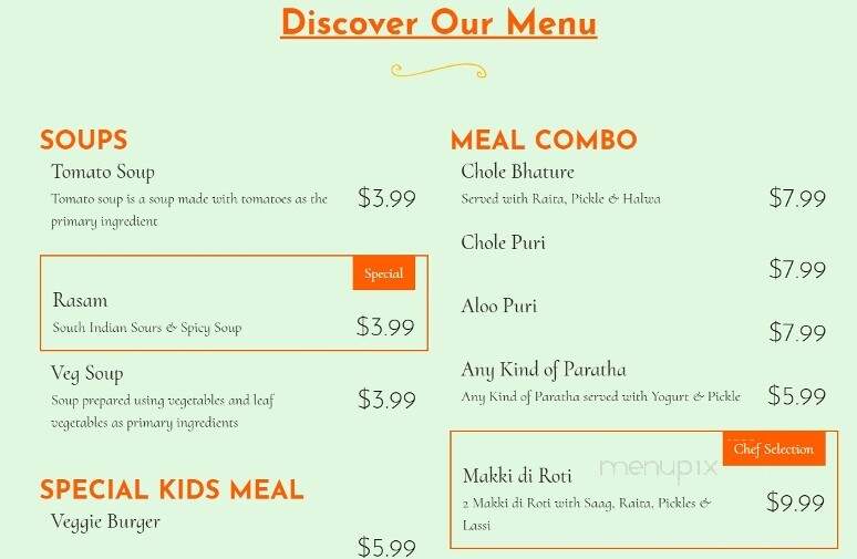 Indian Delight - Oak Creek, WI menu_pic