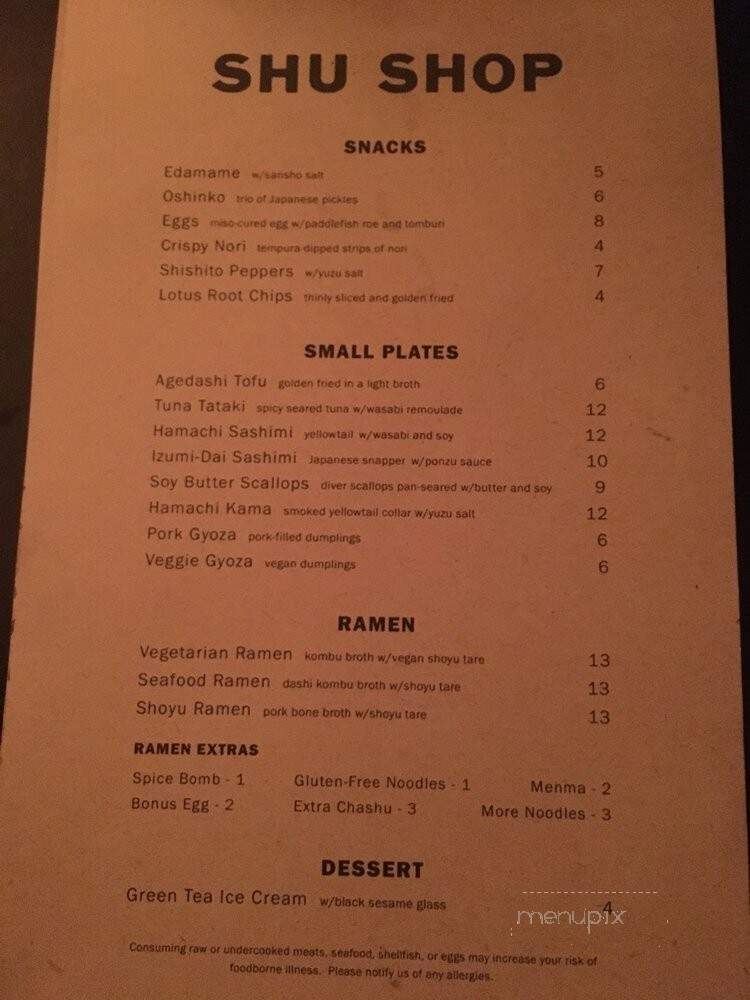 Shu Shop - Birmingham, AL menu_pic