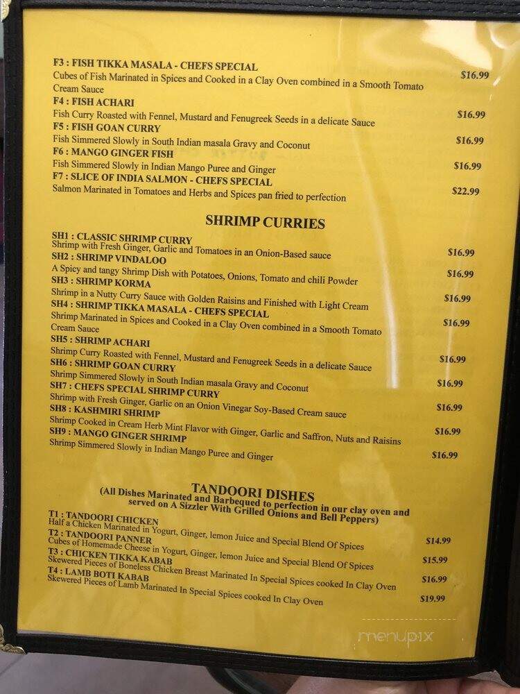 Slice of India - Clovis, CA menu_pic