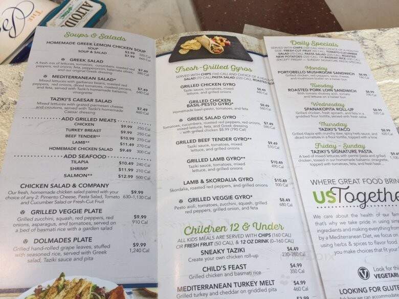 Taziki's Mediterranean Cafe - Dothan, AL menu_pic
