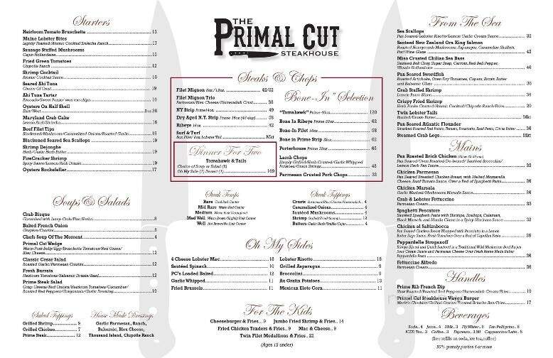 The Primal Cut Steakhouse - Tinley Park, IL