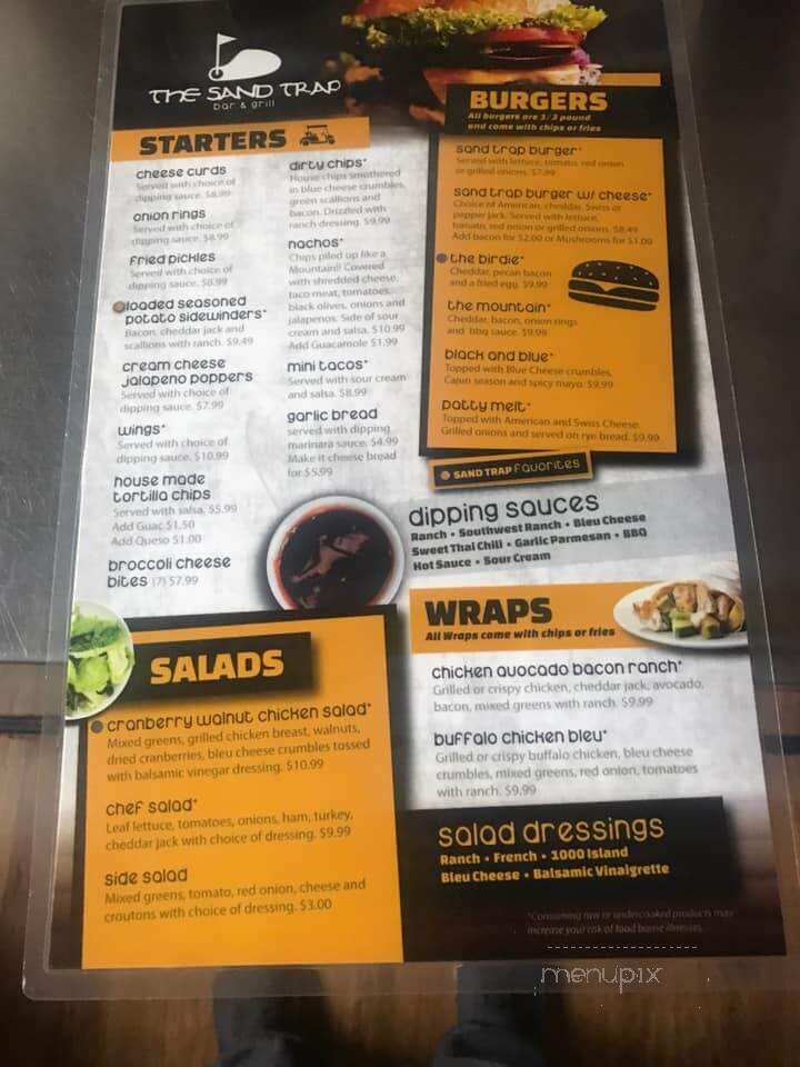 The Sand Trap Bar & Grill - Wisconsin Dells, WI menu_pic