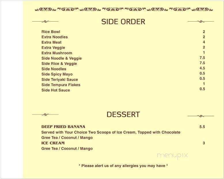 West Sakura Sushi - West Kelowna, BC menu_pic