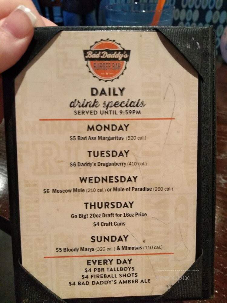 Bad Daddy's Burger Bar - Chattanooga, TN menu_pic