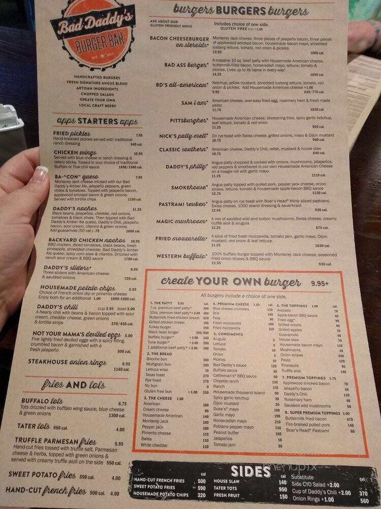 Bad Daddy's Burger Bar - Chattanooga, TN menu_pic