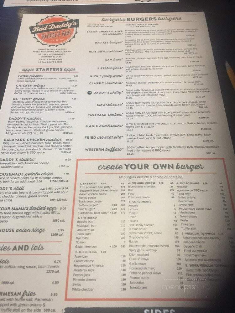 Bad Daddy's Burger Bar - Chattanooga, TN menu_pic