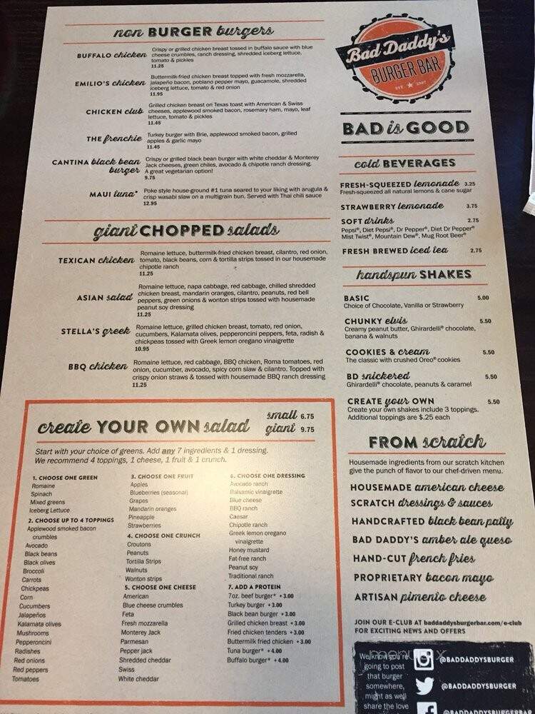 Bad Daddy's Burger Bar - Chattanooga, TN menu_pic