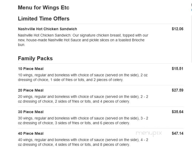 Wings Etc - Terre Haute, IN menu_pic