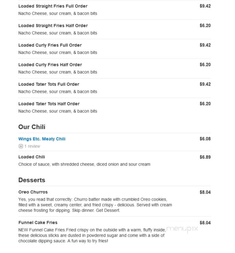 Wings Etc - Terre Haute, IN menu_pic