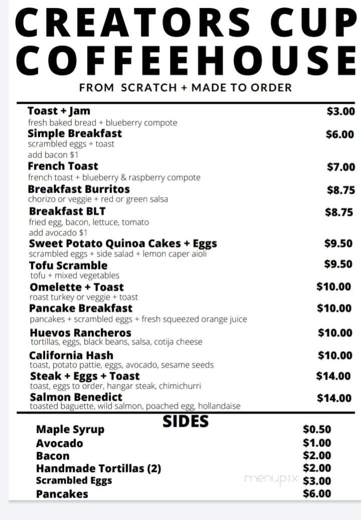 Creators Cup - Saint Paul, MN menu_pic