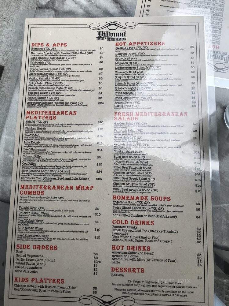 The Diplomat Junior - Glendora, CA menu_pic