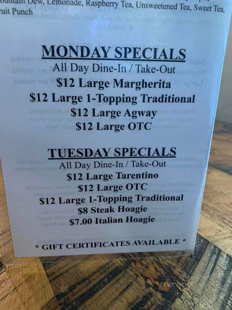Ianni's Pizzeria of Vandergrift - Vandergrift, PA menu_pic