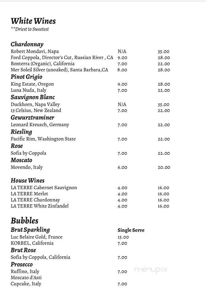 Graze 1885 - Vincennes, IN menu_pic