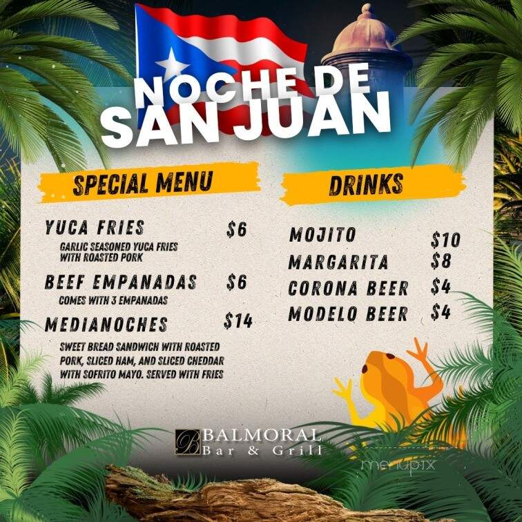 Balmoral Bar & Grill - Haines City, FL menu_pic