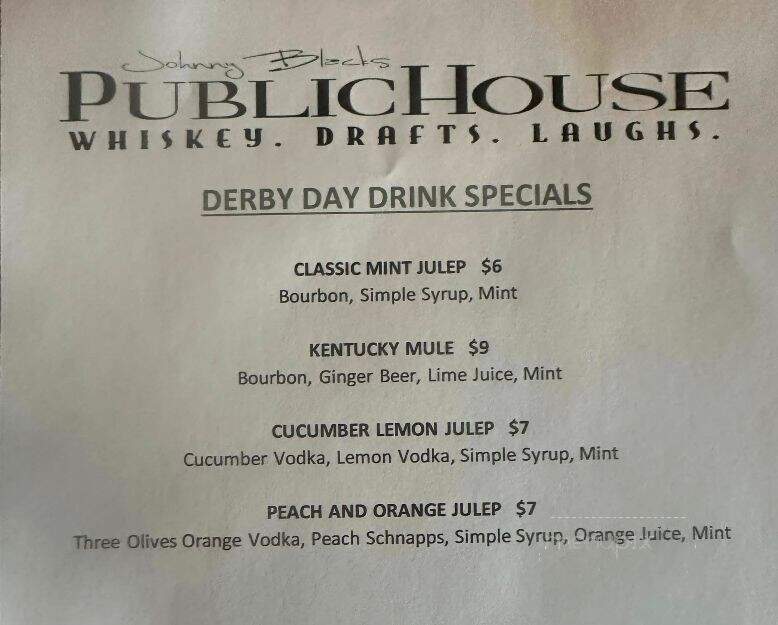 Johnny Black's Public House - Waterford Township, MI menu_pic
