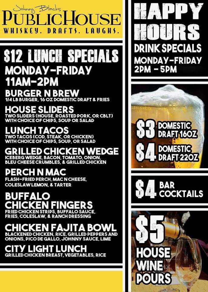Johnny Black's Public House - Waterford Township, MI menu_pic