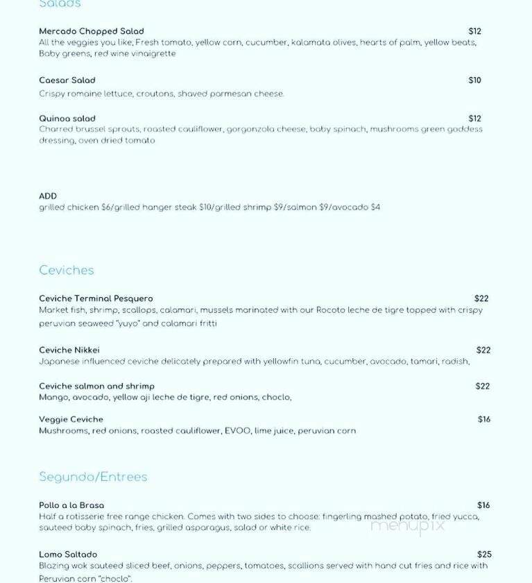 Pesca Peruvian Bistro - New Canaan, CT menu_pic