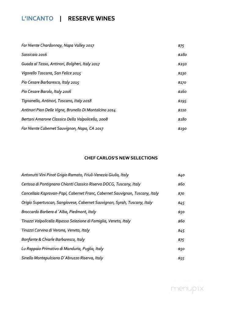 L'Incanto - Greer, SC menu_pic