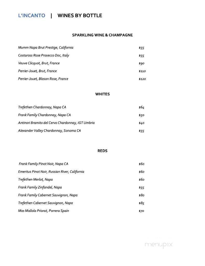 L'Incanto - Greer, SC menu_pic