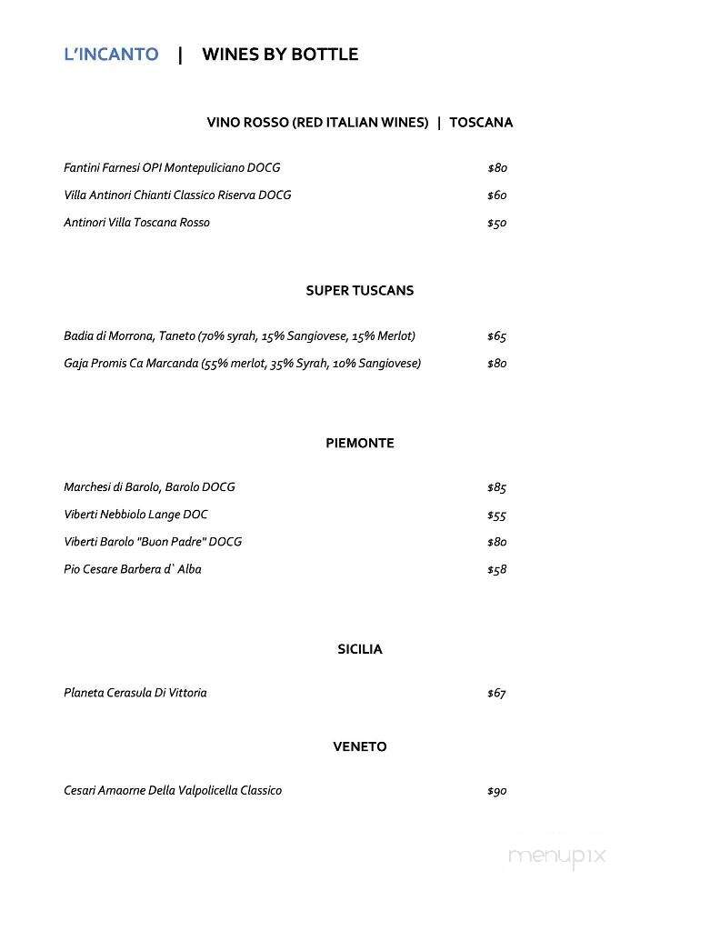 L'Incanto - Greer, SC menu_pic