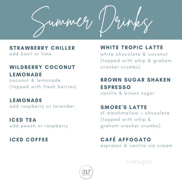 317 Coffee - Hudsonville, MI menu_pic