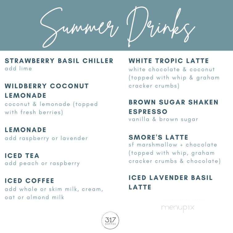 317 Coffee - Hudsonville, MI menu_pic