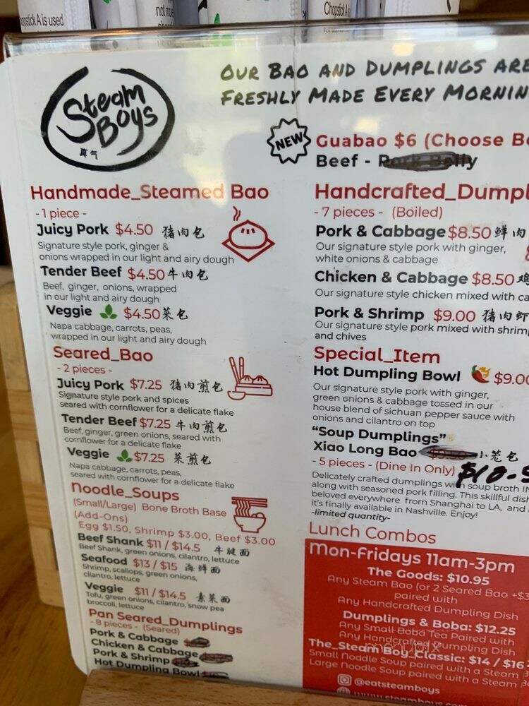 Steam Boys - Nashville, TN menu_pic