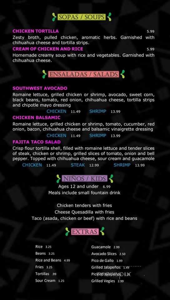 Camino Viejo - Frankfort, IL menu_pic