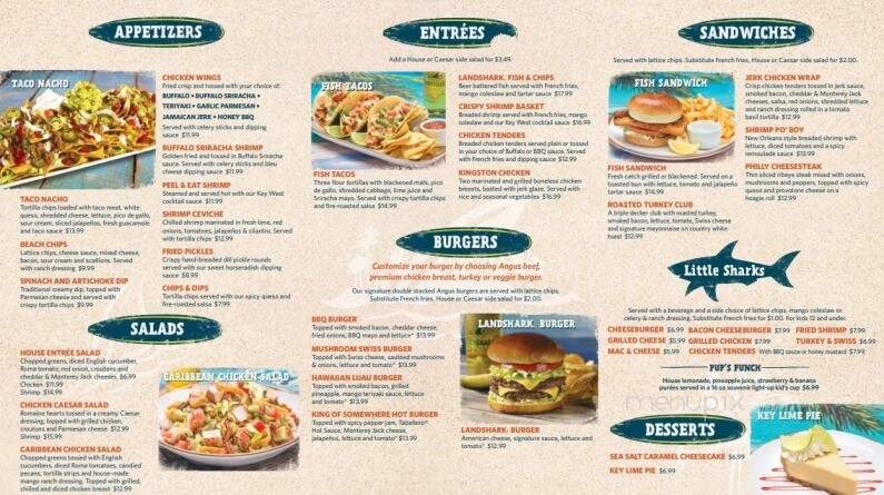 Landshark Bar and Grill - Osage Beach, MO menu_pic