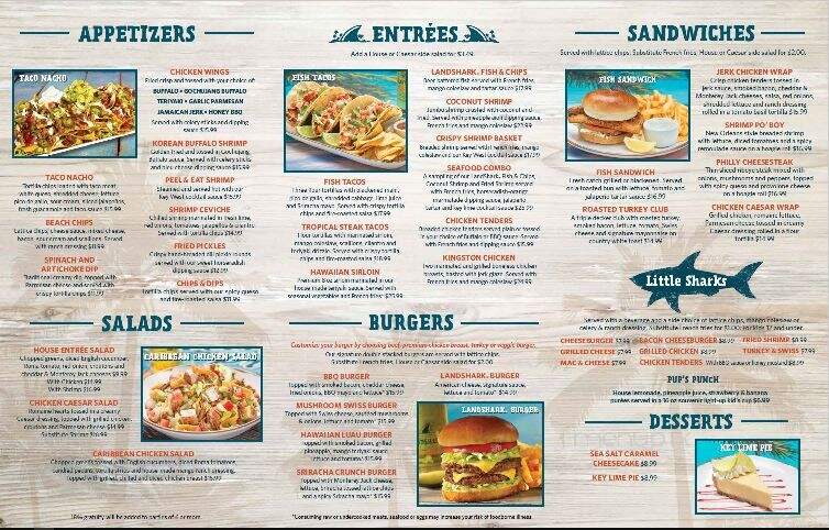 Landshark Bar and Grill - Osage Beach, MO menu_pic